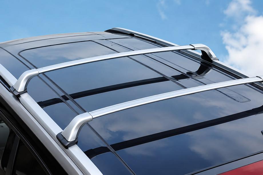 Toyota Highlander 2013–2019 Dakdragers (dwarsbalken) grijs voor OEM dakrails (afsluitbaar met sleutel, aluminium) Image