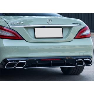 Achterdiffuser met chromen uitlaattips (2015-2018, GT63 design) Mercedes CLS C218 2011–2018 foto 3
