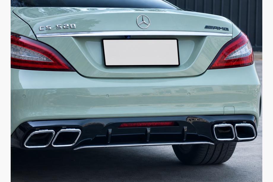 Mercedes CLS C218 2011–2018 Achterdiffuser met chromen uitlaattips (2015-2018, GT63 design) Foto 3