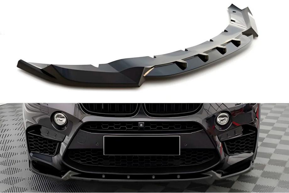 BMW X6 F16 2014–2019 Voorlip spoiler DPT V-2 (voor X6M F86, hoogglans zwart) Foto 1