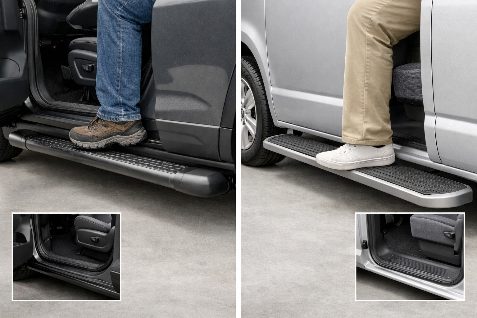 Zijsteps voor SUV of bus: wat is het verschil in gebruiksgemak