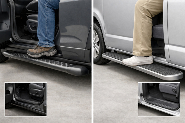 Zijsteps voor SUV of bus: wat is het verschil in gebruiksgemak
