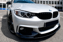 BMW 4 Serie F32/F33/F36 2012–2020 MP-Style voorbumper lip (voor M-Sport, hoogglans zwart) foto 4