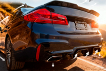 BMW 5 Serie G30/G31 2017–2023 Achterbumper diffuser CS-Style (voor M-Sport/M5 F90, ABS) foto 5