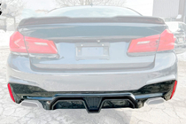 BMW 5 Serie G30/G31 2017–2023 Achterbumper diffuser CS-Style (voor M-Sport/M5 F90, ABS) foto 1