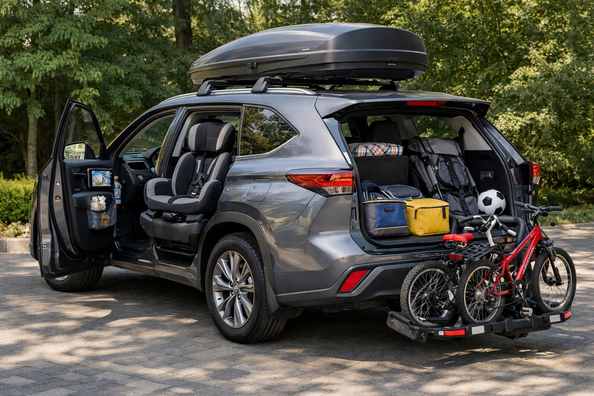 Upgradepakket voor Toyota Highlander voor kinderen, bagage en dagelijks comfort Foto 1