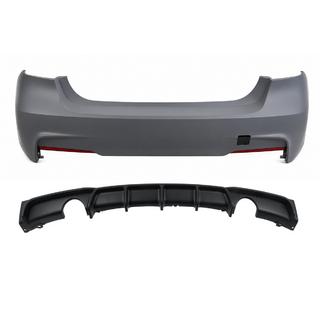 Achterbumper met diffuser voor enkel uitlaat links/rechts M-Sport (voor F30) BMW 3 Serie F30/F31 2012–2019