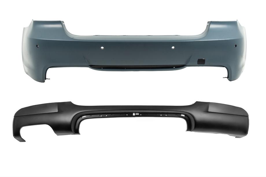 BMW 3-serie E90/E91 2005–2011 Achterbumper met diffuser voor enkelzijdige dubbele uitlaat M-Sport (voor E90 2008-2011) Image