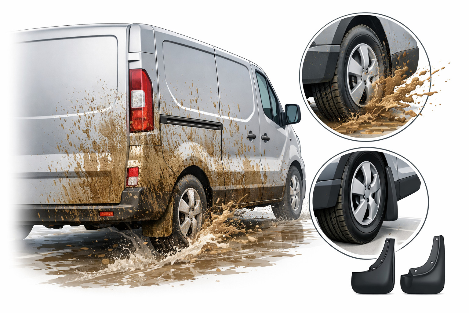 Waarom Renault Trafic na regen helemaal onder de modder zit en welke spatflappen je kiest