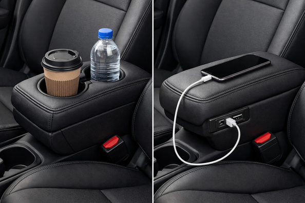 Armsteun met bekerhouder of USB: wat kies je voor dagelijks rijden Foto 1