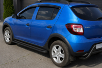 Dacia Sandero 2013–2020 Side steps KB001 (RVS) Black 60 mm foto 1