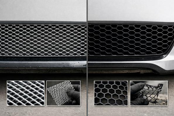 Aluminium of kunststof gaas in de grille: wat is beter voor dagelijks rijden?