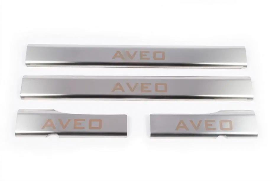 Chevrolet Aveo T250 2005–2011 Afgeprijsd: interieur instaplijsten Carmos V1 (4 stuks, RVS) Foto 1