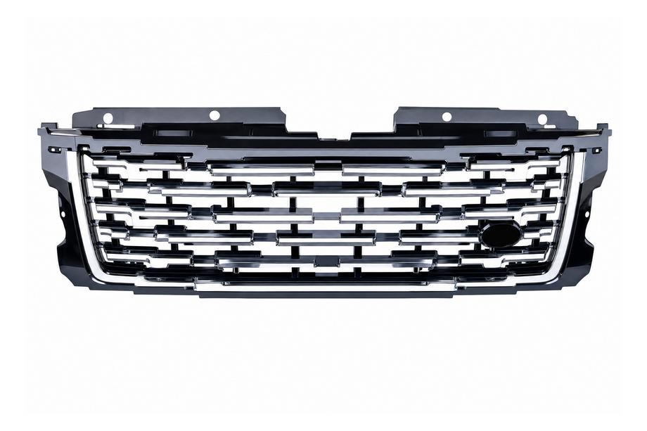 Range Rover IV L405 2013–2021 Zwarte radiateurgrille met zilverkleurige sierstrips (facelift 2018→2023) Image