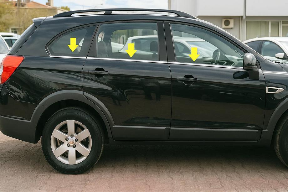 Chevrolet Captiva 2006–2019 Onderste raamlijsten (6 stuks, RVS) Image