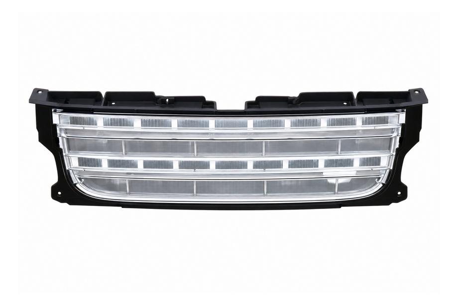Land Rover Discovery IV 2009–2017 Radiateurgrille (facelift D4→D4) zwart frame / zilverkleurig gaas Image