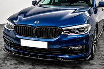 BMW 5 Serie G30/G31 2017–2023 Voorbumper lip spoiler DPT (voor Base 2017-2020, hoogglans zwart, spuitgegoten) foto 1