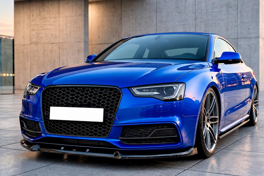Audi A5 2007–2015 Front bumper lip spoiler Lip DPT V3 (2011-2015, glanzend zwart) Foto 1