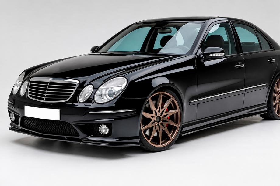 Mercedes E-class W211 2002–2009 Frontlip DPT (Voor AMG, 2006-2009, hoogglans zwart) Image