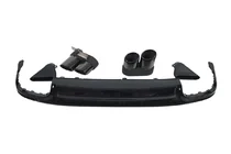 Audi A6 C8 2018–2025 Achterdiffuser met uitlaatsierstukken S-Style Black (voor S / S-Line) foto 1