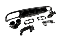 Mercedes E-class W213 2016–2023 Achterdiffuser met uitlaatsierstukken E53-Design Black (voor Base) foto 3