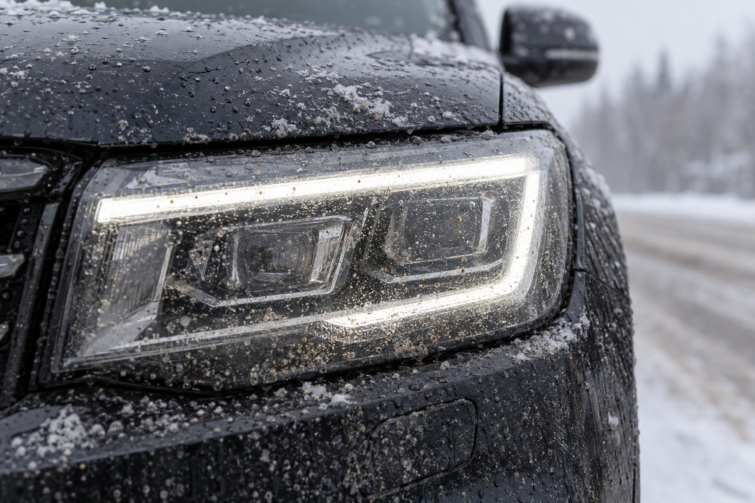 LED-koplampen en lenzen in de winter: zout, zand, dooimiddelen—bescherm de optiek