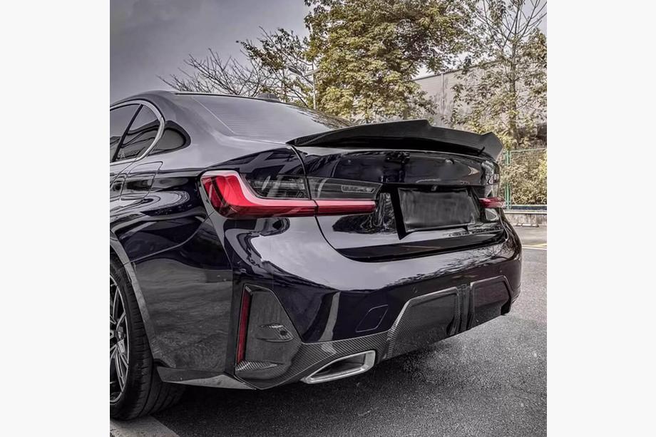 BMW 3 Serie G20/G21 2018– Achterbumper diffuser (voor G20 2022+, carbon) Foto 1