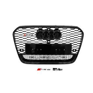 Zwarte RS-style voorgrille met Quattro-opschrift (2011-2014, voor camera) foto 1