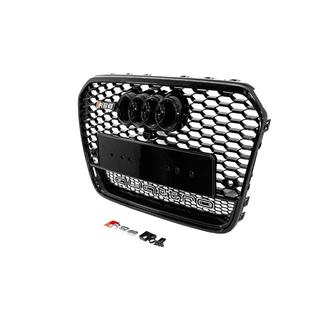 Zwarte RS-style voorgrille met Quattro-opschrift (2011-2014, voor camera) foto 2