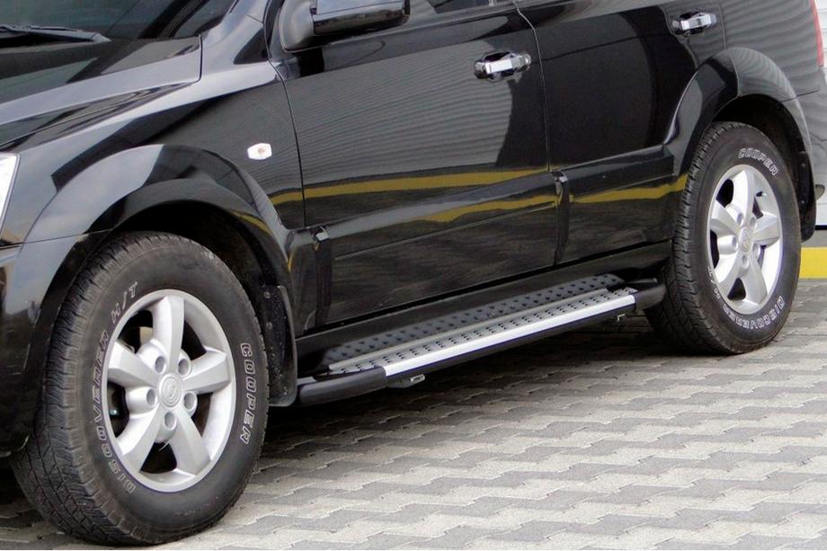 Kia Sorento I BL 2002–2009 Zijsteps Allmond Grey (2 stuks, aluminium) Image