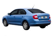 Skoda Rapid 2012–2019 OmsaLine RVS achterbumperbeschermlijst (Sedan) foto 2