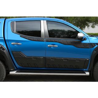RVS deurstijl sierlijsten (6 stuks) Mitsubishi L200 2006–2015 foto 1