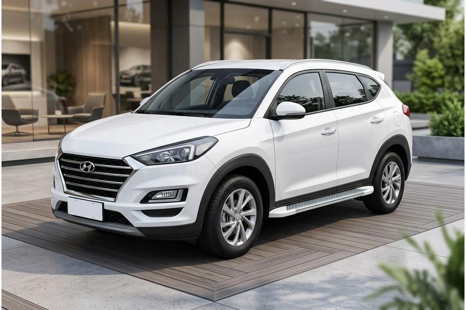 Hyundai Tucson TL 2016–2021 Side steps Allmond White (2 st., aluminium) Image
