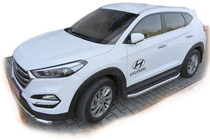 Hyundai Tucson TL 2016–2021 Fullmond side steps (2 stuks, aluminium) foto 1