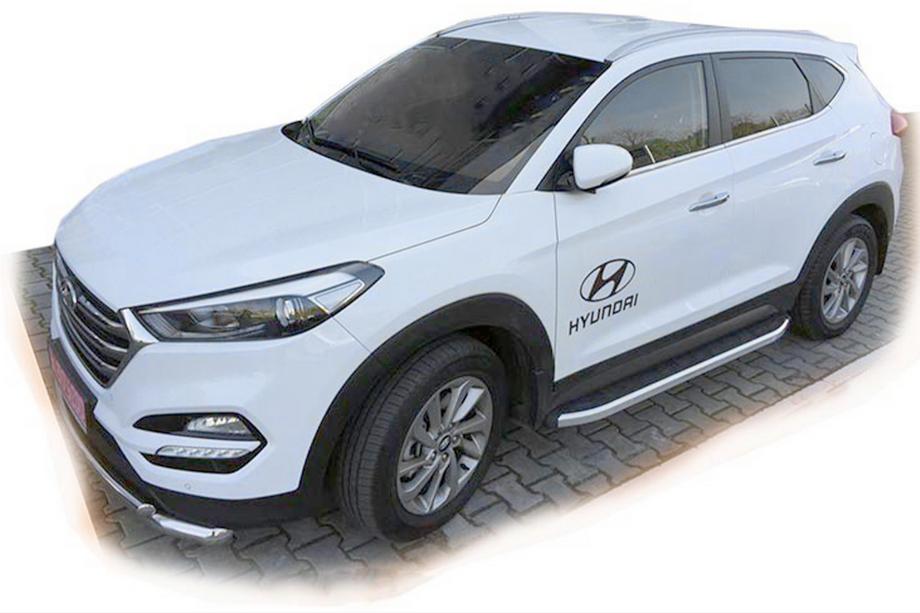 Hyundai Tucson TL 2016–2021 Fullmond side steps (2 stuks, aluminium) Image