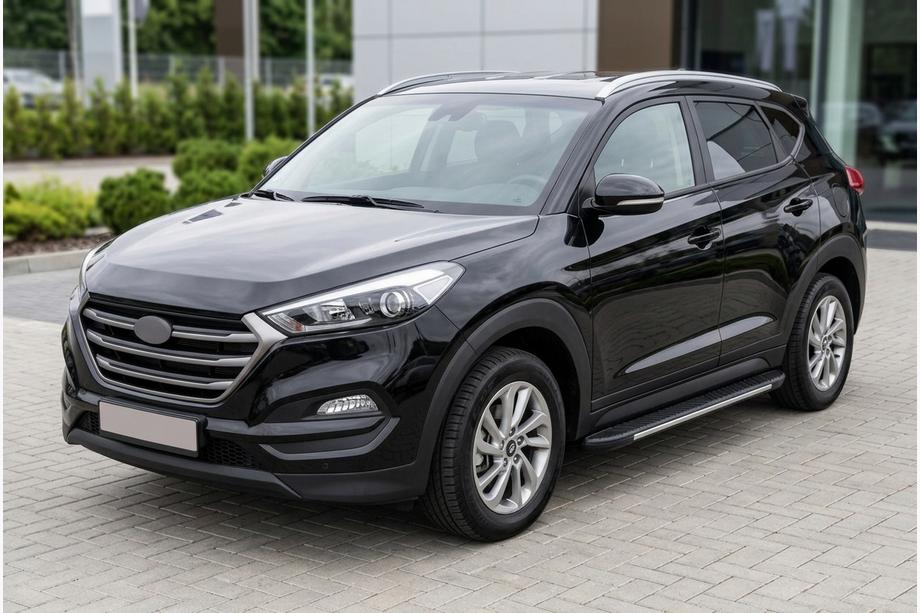 Hyundai Tucson TL 2016–2021 Side steps Bosphorus Grey (set van 2, aluminium) Image