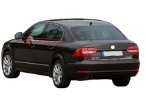 Skoda Superb 2009–2015 Raamomlijsting (4-delig, RVS) foto 1