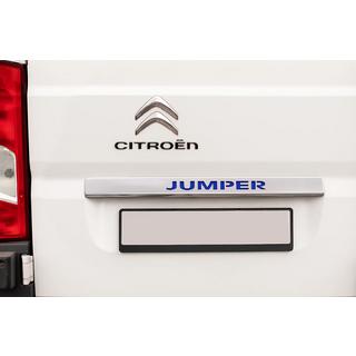 Chroom sierstrip boven kenteken met blauwe LED (RVS) foto 1