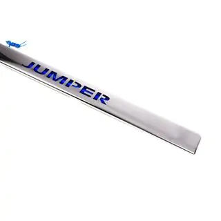 Chroom sierstrip boven kenteken met blauwe LED (RVS) foto 3