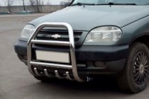 Chevrolet Niva 1998–2020 Bullbar QT007 (RVS) foto 1