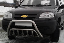 Chevrolet Niva 1998–2020 Bullbar WT002 (RVS) foto 1