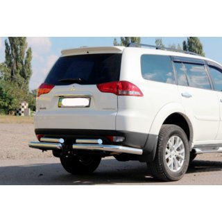 Achterbeschermbeugel AK003-Special (2 stuks, RVS) Mitsubishi Pajero Sport 2008–2015 foto 1