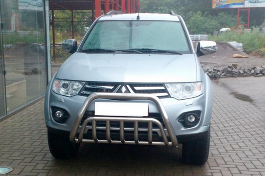 Mitsubishi Pajero Sport 2008–2015 Bullbar voorzijde WT002 (RVS) Image