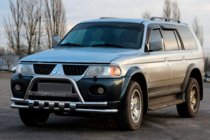 Mitsubishi Pajero Sport 1996–2007 RVS voorbeschermbeugel ST015↗WT foto 1