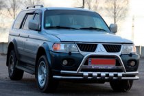 Mitsubishi Pajero Sport 1996–2007 RVS voorbeschermbeugel ST015↗WT foto 3