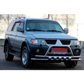 RVS voorbeschermbeugel ST015↗WT Mitsubishi Pajero Sport 1996–2007 foto 3