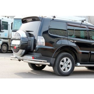 AK003 dubbele achterbeugel (RVS) Mitsubishi Pajero Wagon IV 2006–2021 foto 3