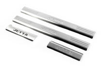 Volkswagen Jetta 2006–2011 RVS instaplijsten (binnenzijde dorpel) Set van 2 stuks (met opschrift), OmsaLine - Italiaans RVS foto 1