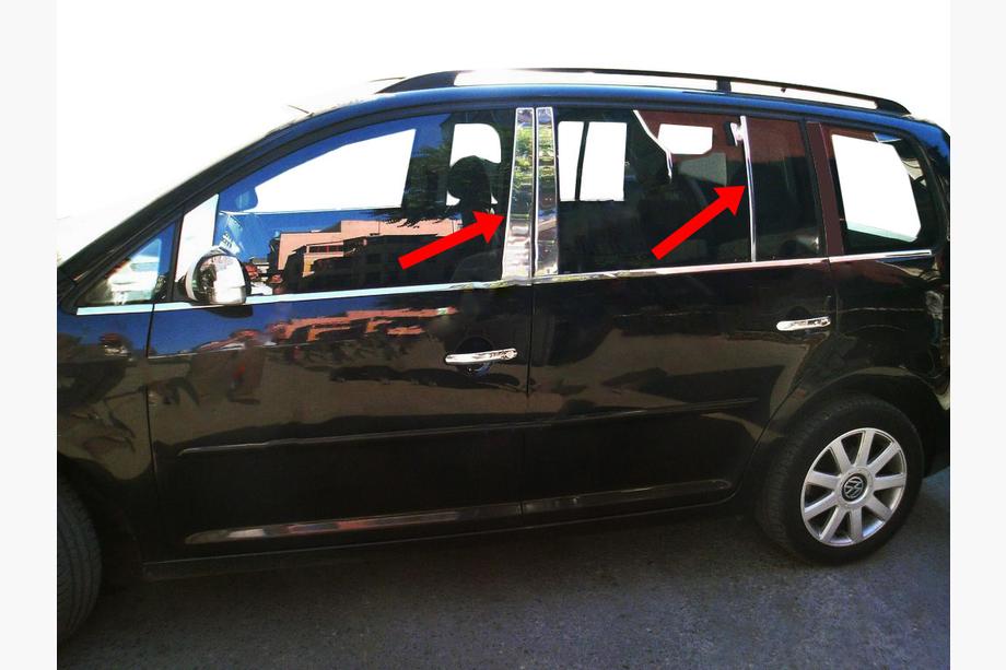 Volkswagen Touran 2003–2010 Deurstijl sierlijsten (10 stuks, RVS) Foto 3
