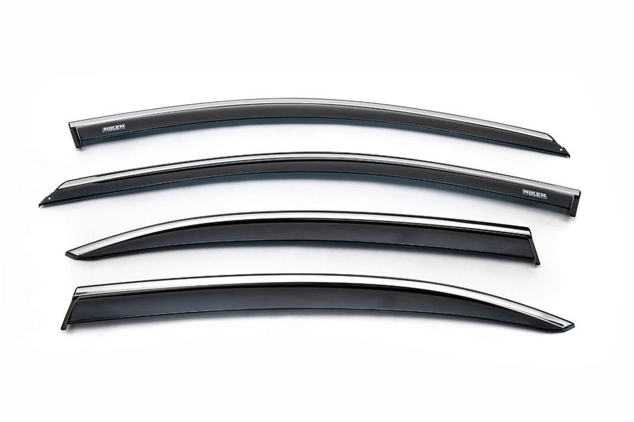 Volkswagen Jetta 2011–2018 Raamwindschermen met chroomstrip (4 stuks, Niken) Foto 3